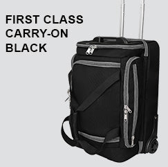 first class carryon duffel bag luggage black