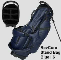 revcore stand golf bag blue 6 way divider